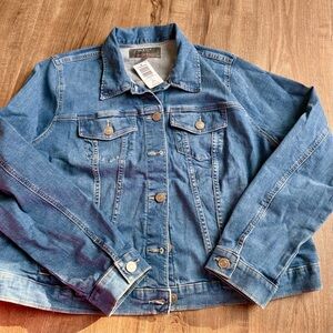 Vintage Stretch Modern denim Trucker jacket size 1 or 14/16 women’s